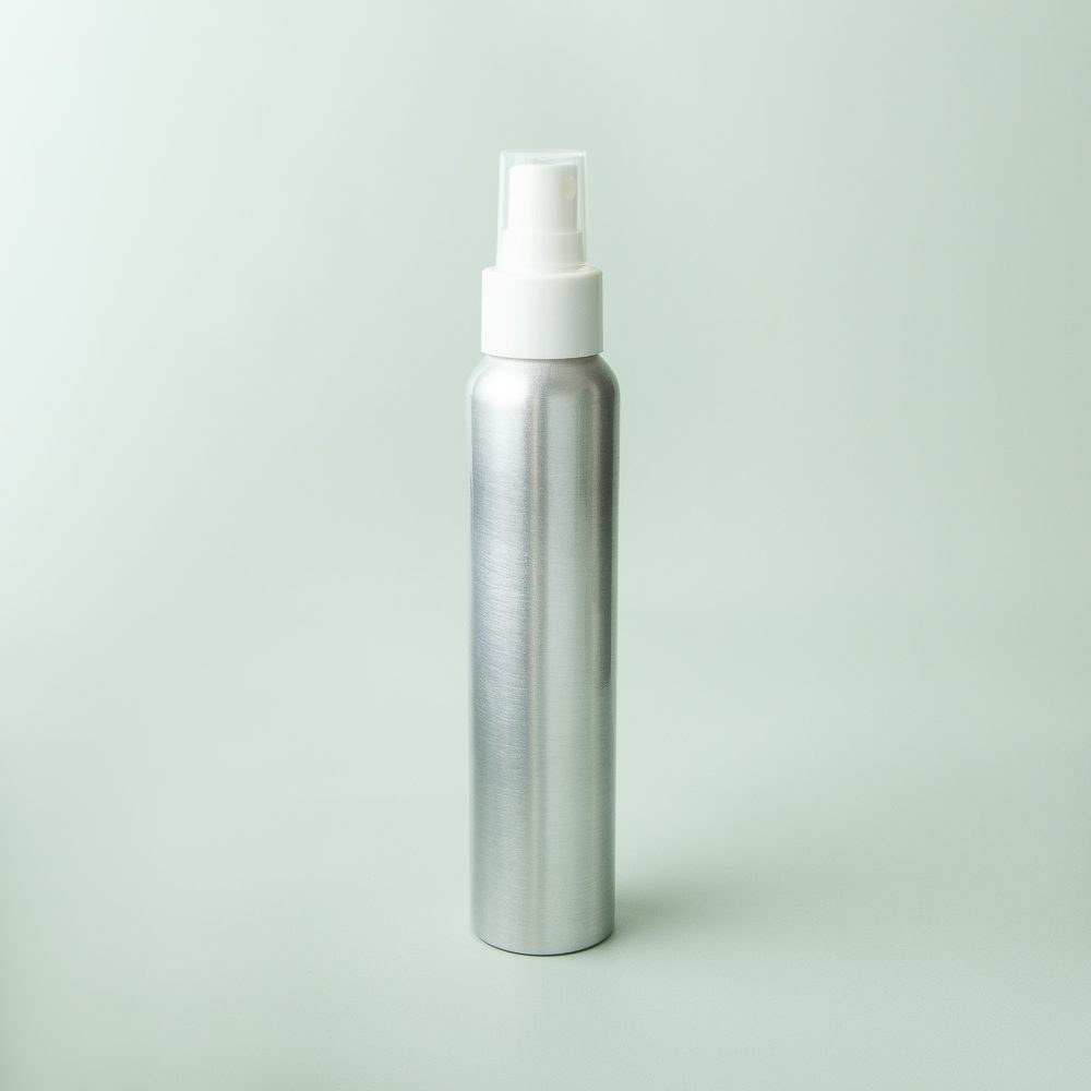4 oz Brushed Aluminum Bottle with White Spray Cap image number null